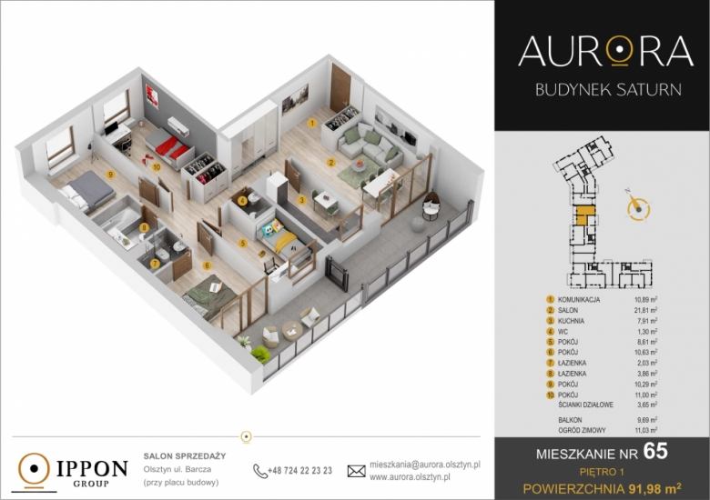 Apartament z ogrodem zimowym nr 65